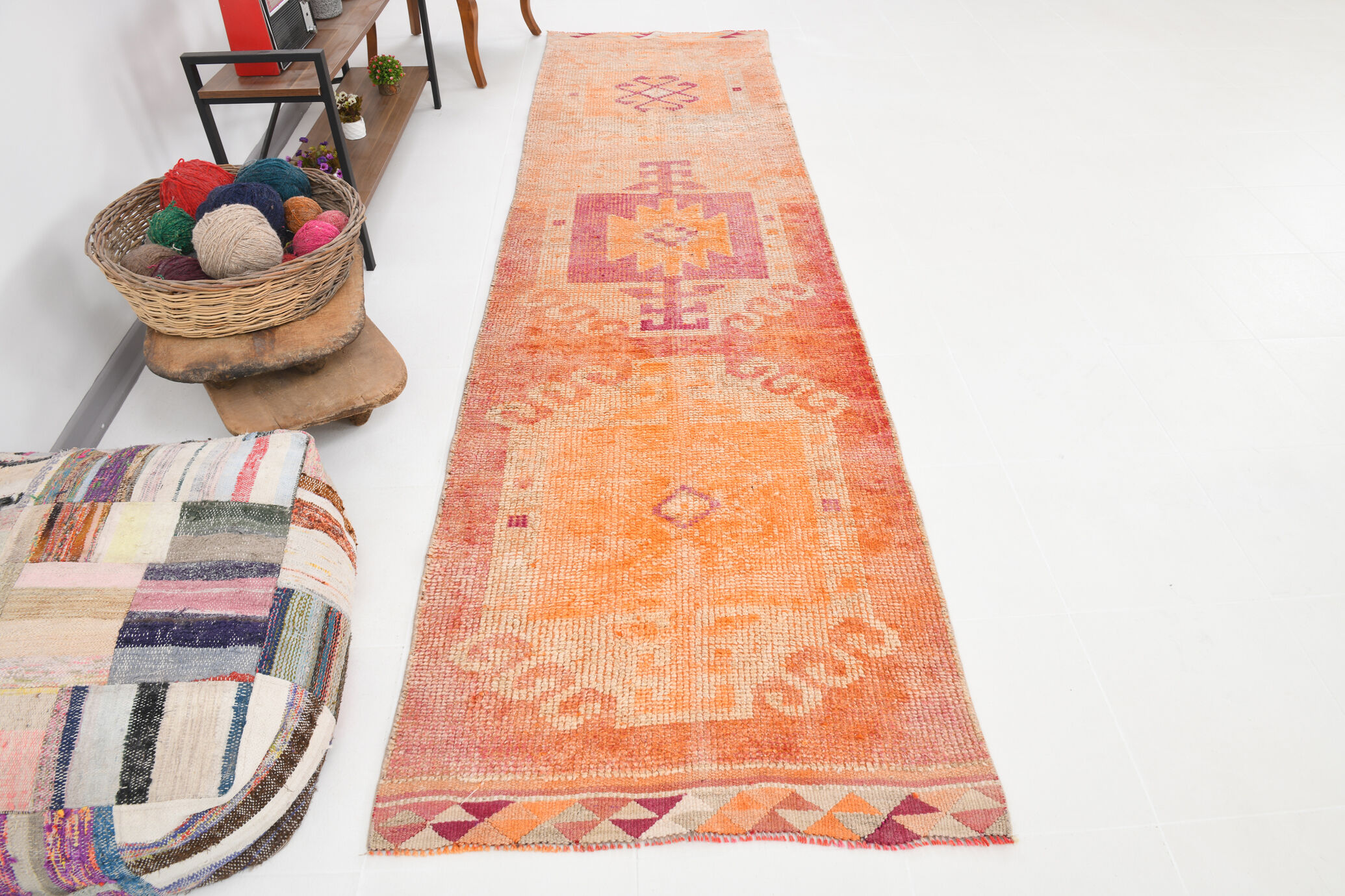 3x12 modern vintage runner rug, 96x355cm