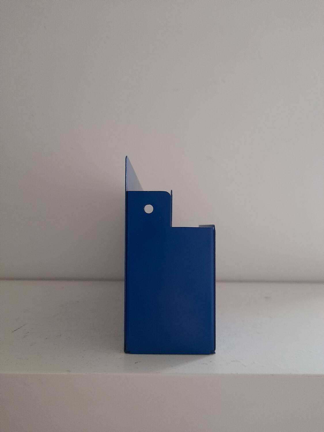 Blue metal mail holder from the 70s