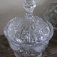 Sucrier Bonbonnière verre ciselé feuillage