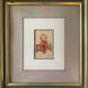 Watercolor painting "young girl" Pierrette dated 1950 and frame