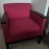 Vintage armchair - raspberry fabrics
