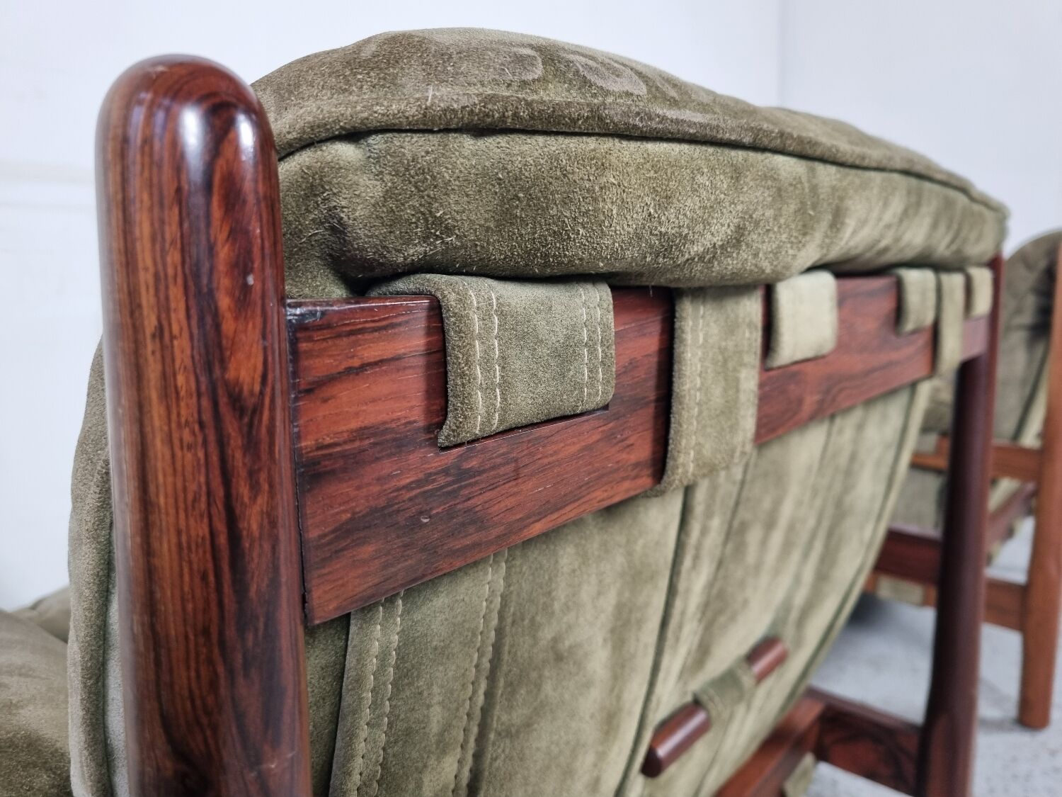 Pair of Brazilian rosewood armchairs, 70s