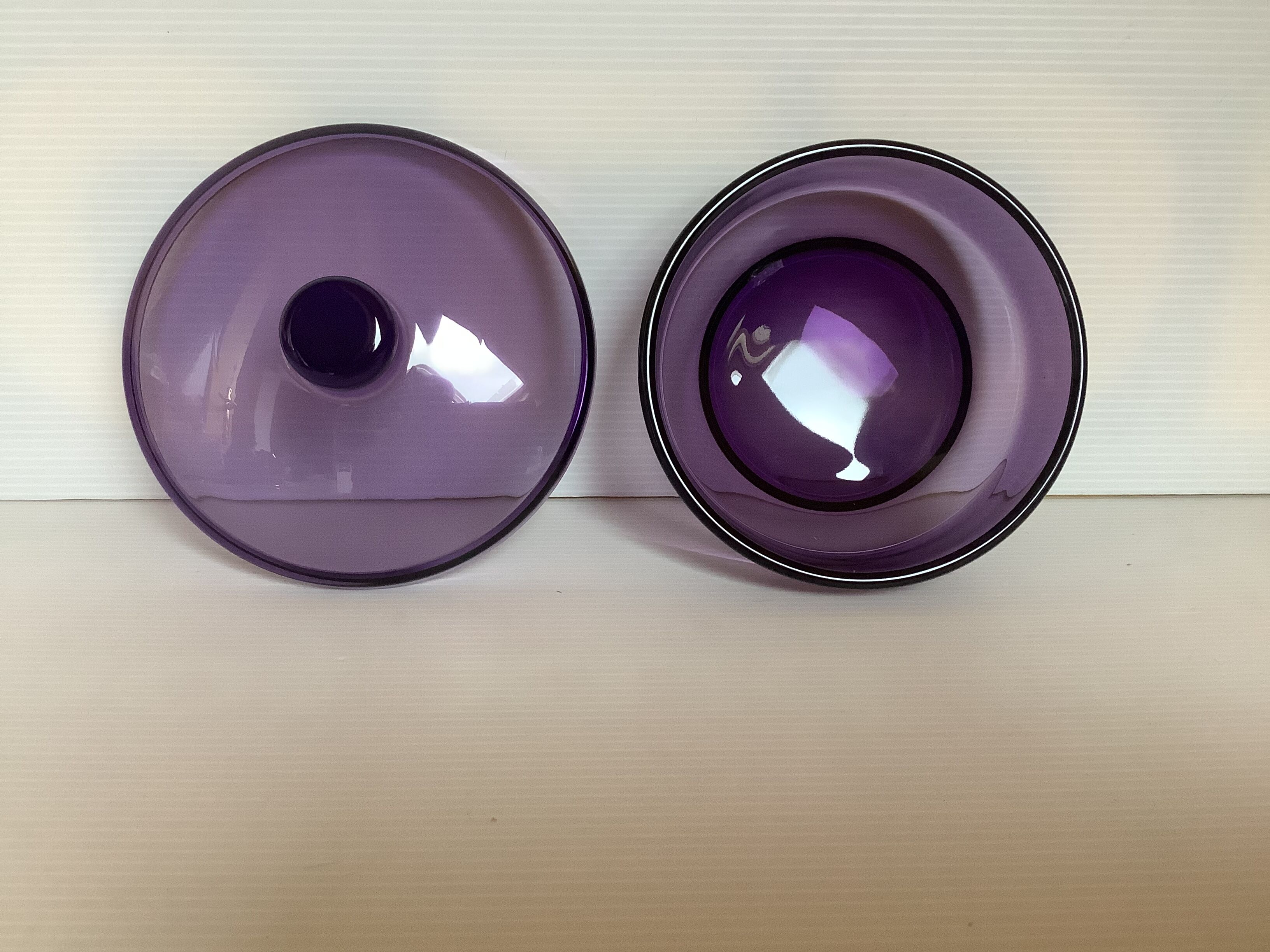 Old purple purple glass candy box