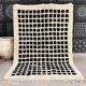 Handmade black square rug size 150 x 250 cm