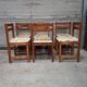 6 vintage 1970s pine Maison Regain chairs