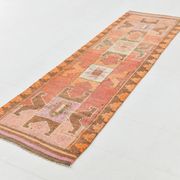 Brown & Orange Turkish Runner Rug, 92x328Cm