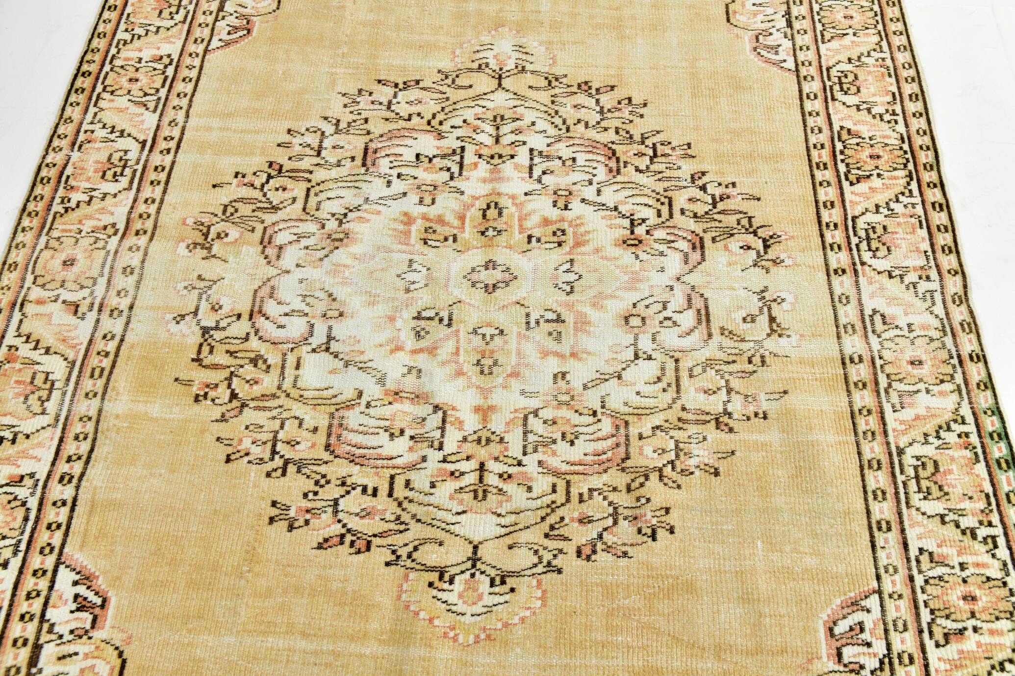 Mustard & Green Handmade Vintage Rug, 184x282Cm