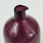 Glass vase signed Purple Timo Sarpaneva Pullo Bird Bottle, Iittala, Finland.