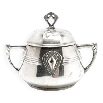 Art Nouveau sugar bowl, silver-plated brass, WMF, Germany, early 20th century