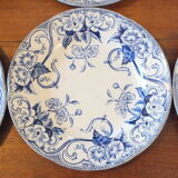 6 Creil and Montereau dessert plates Flora service