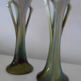 Art Deco ceramic fireplace trim, tulip-shaped vase