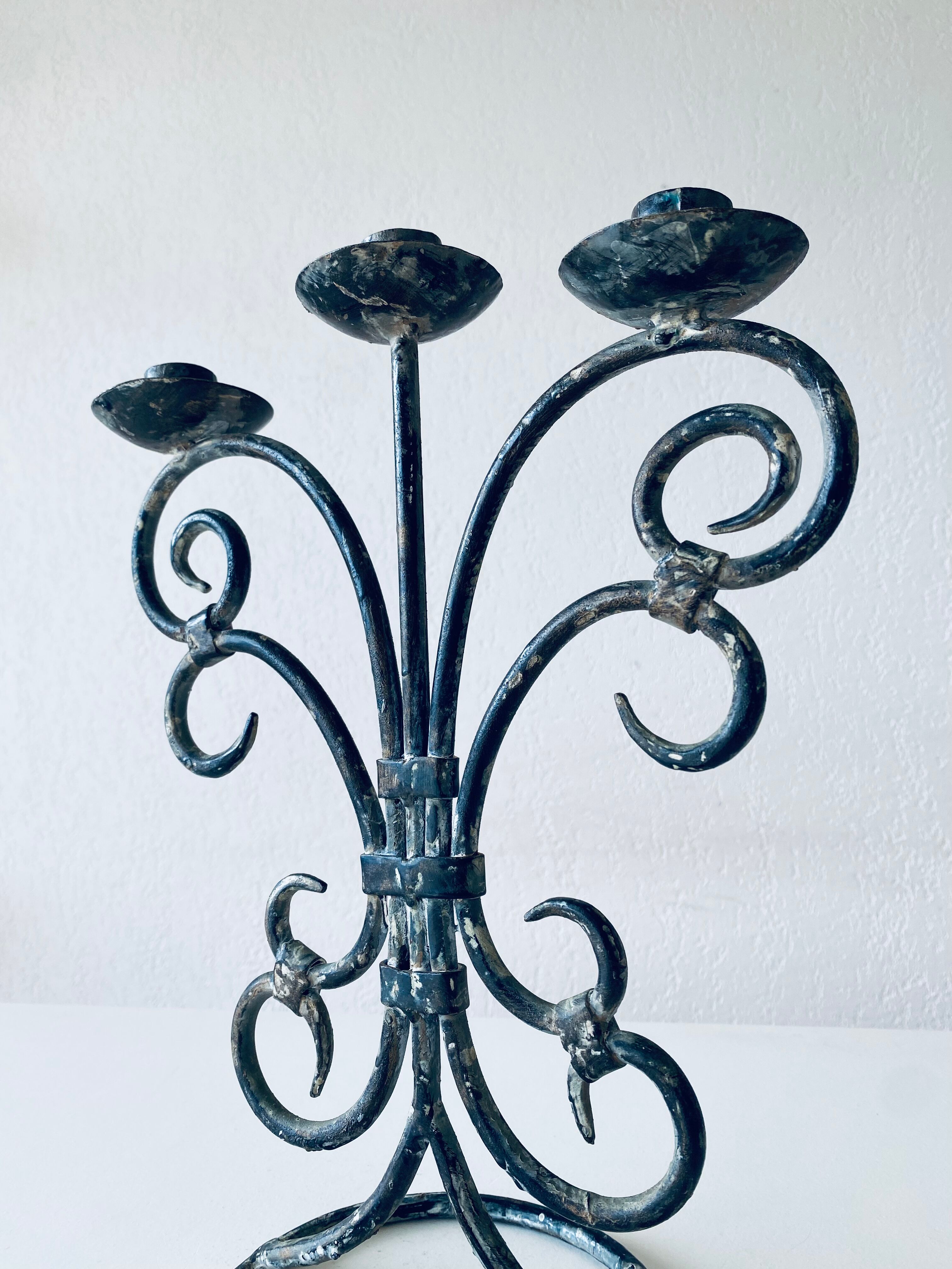 Old iron chandelier