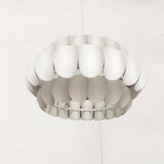 Mid-century white metal Swiss suspension by H. Zender for Temde.
