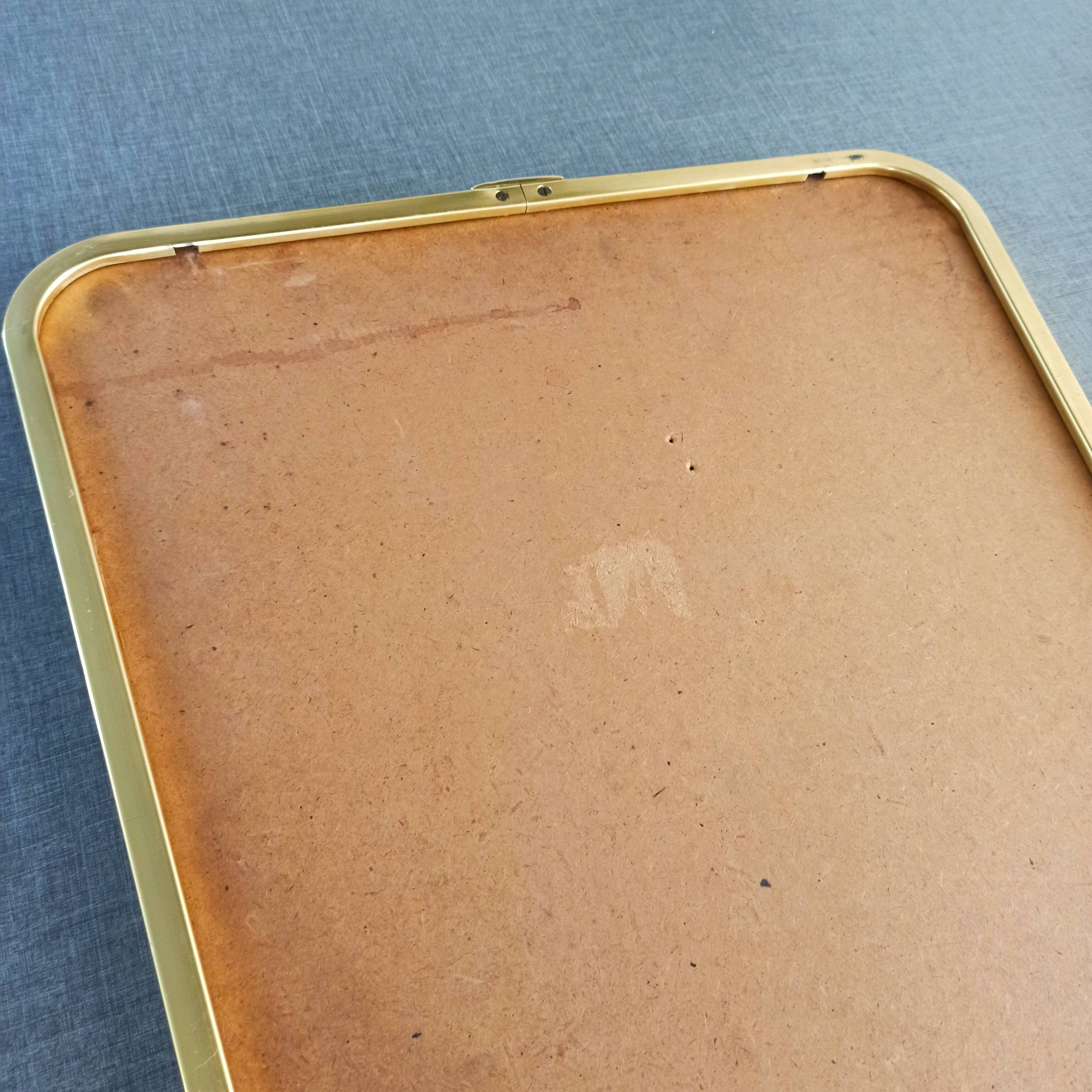 Asymmetrical vintage brass mirror45x81cm