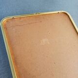 Asymmetrical vintage brass mirror45x81cm