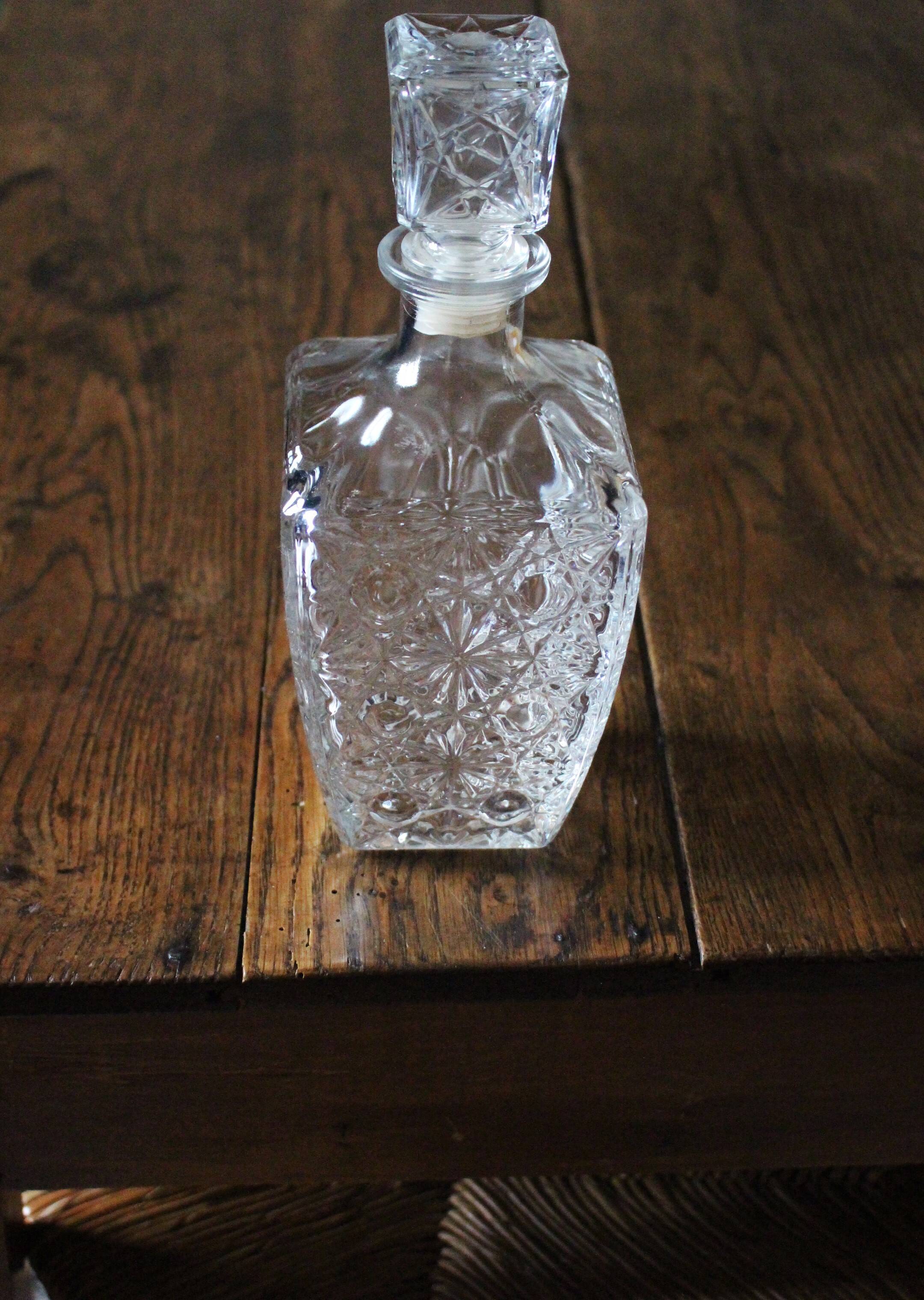 80s crystal star whiskey carafe