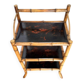 Floor shelf in Japanese lacquer and bamboo, 1900s.