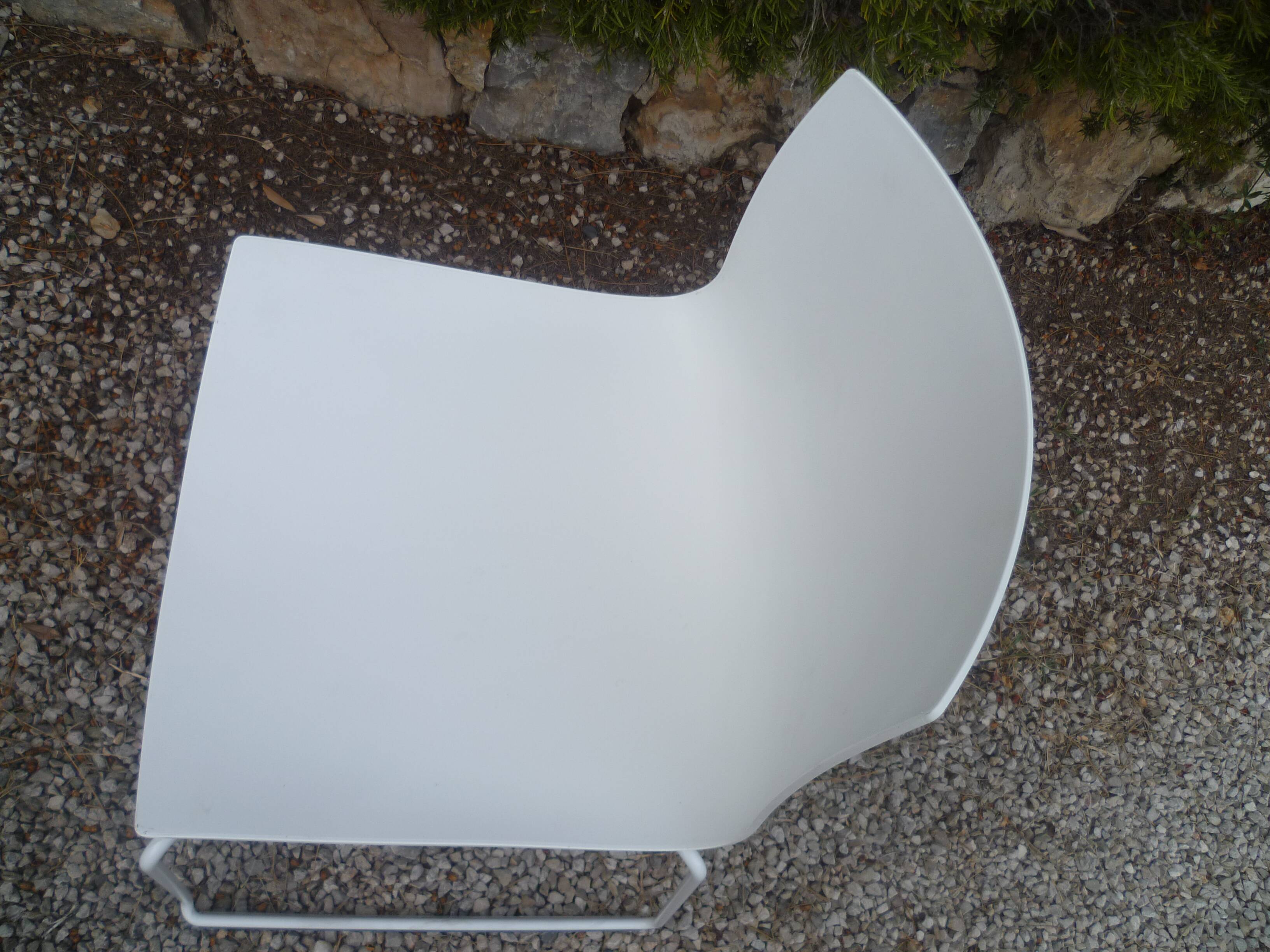 Arper design chair catifa 46 by lievore altherr molina chrome legs white shell