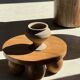 Sexy Neck - Solid wood (monoxyle) side table in natural colour H45
