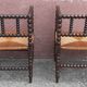 Pair of corner chairs or armchairs "fireplace corner" (Straw seat)