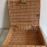 Wicker suitcase imitation leather