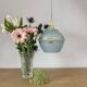 Vintage art deco tulip pendant light in blue and gold glass