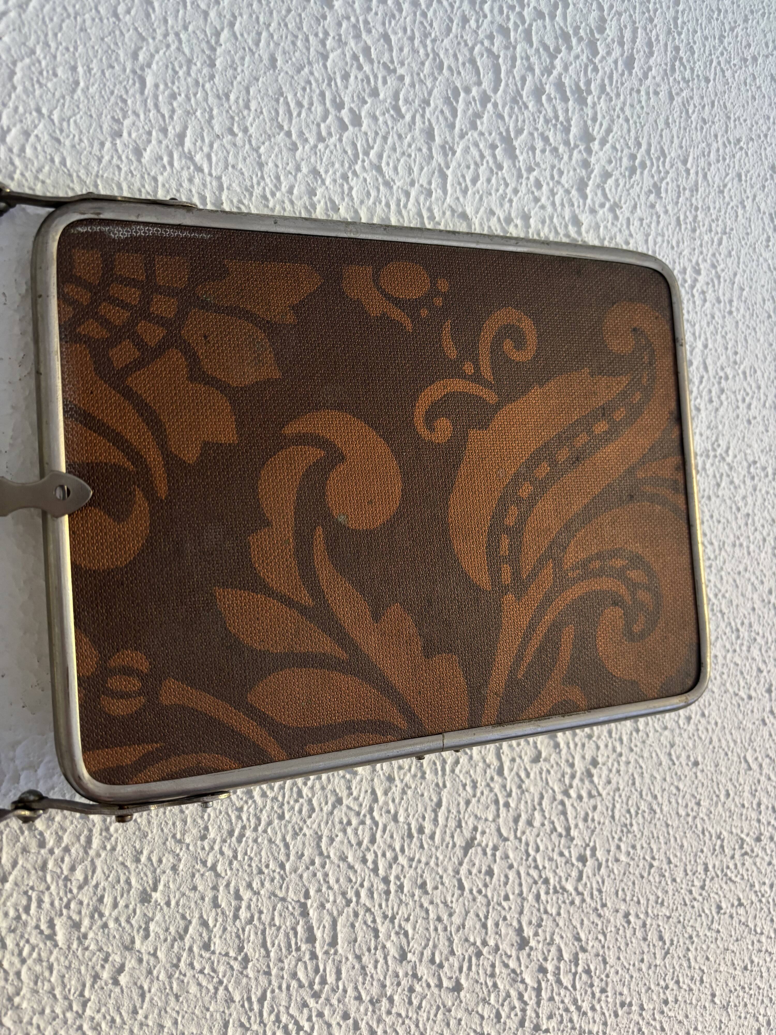 Miroir vintage 1900 triptyque barbier Art Nouveau - 19 x 78  cm