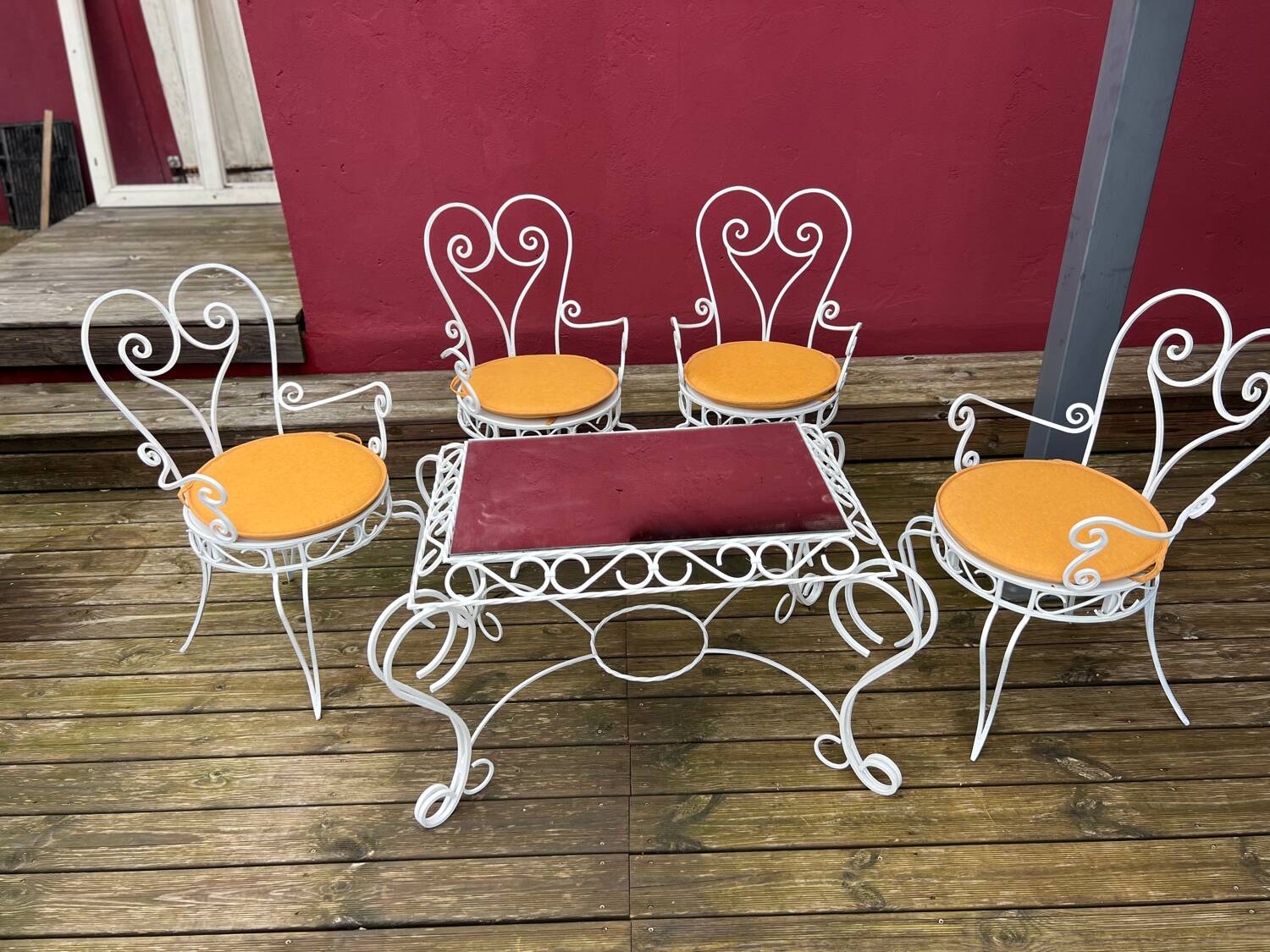 Wrought iron garden furniture