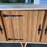 Rattan sideboard attributed to Audoux and Minet