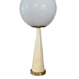 Conic parchment and brass table lamp, France 1960