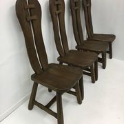 Set of 4 Belgian Brutalist Dining Chairs from De Puydt, 1970’s