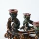 pair of double ceramic candlesticks, Brown & Pink, 1970