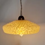 Two glass hanging lamps from clichy art deco period