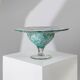 Bol en verre turquoise sur pied par Hans Jürgen Richartz (Solingen) - Vintage années 1970, art en verre moderne du milieu du siècle.