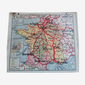 Carte d'école France Chemins de Fer 1960