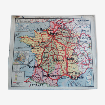 School map France Railways 1960