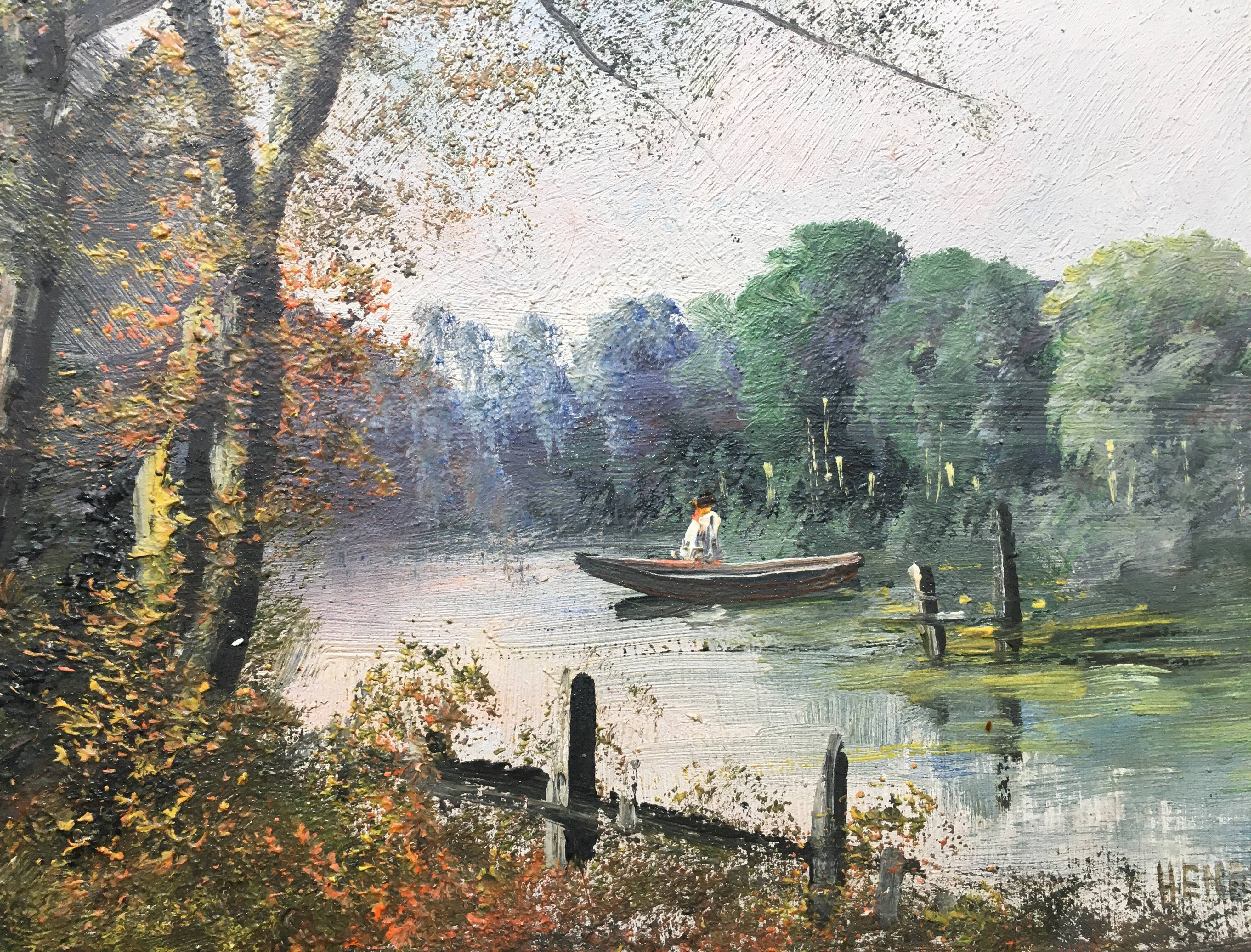 Tableaux HST "Paysages Barbizon" XIX° siècle par L. Henry + cadre