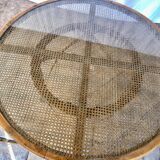 Dining table 1960 cannage and glass