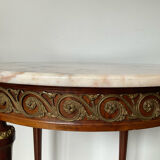 Table d’appont style Louis XVI en bois ,marbre et laiton