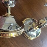 Chrome and gold metal coat rack