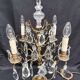 Pair of large electrified girandole candlesticks with crystal tassels