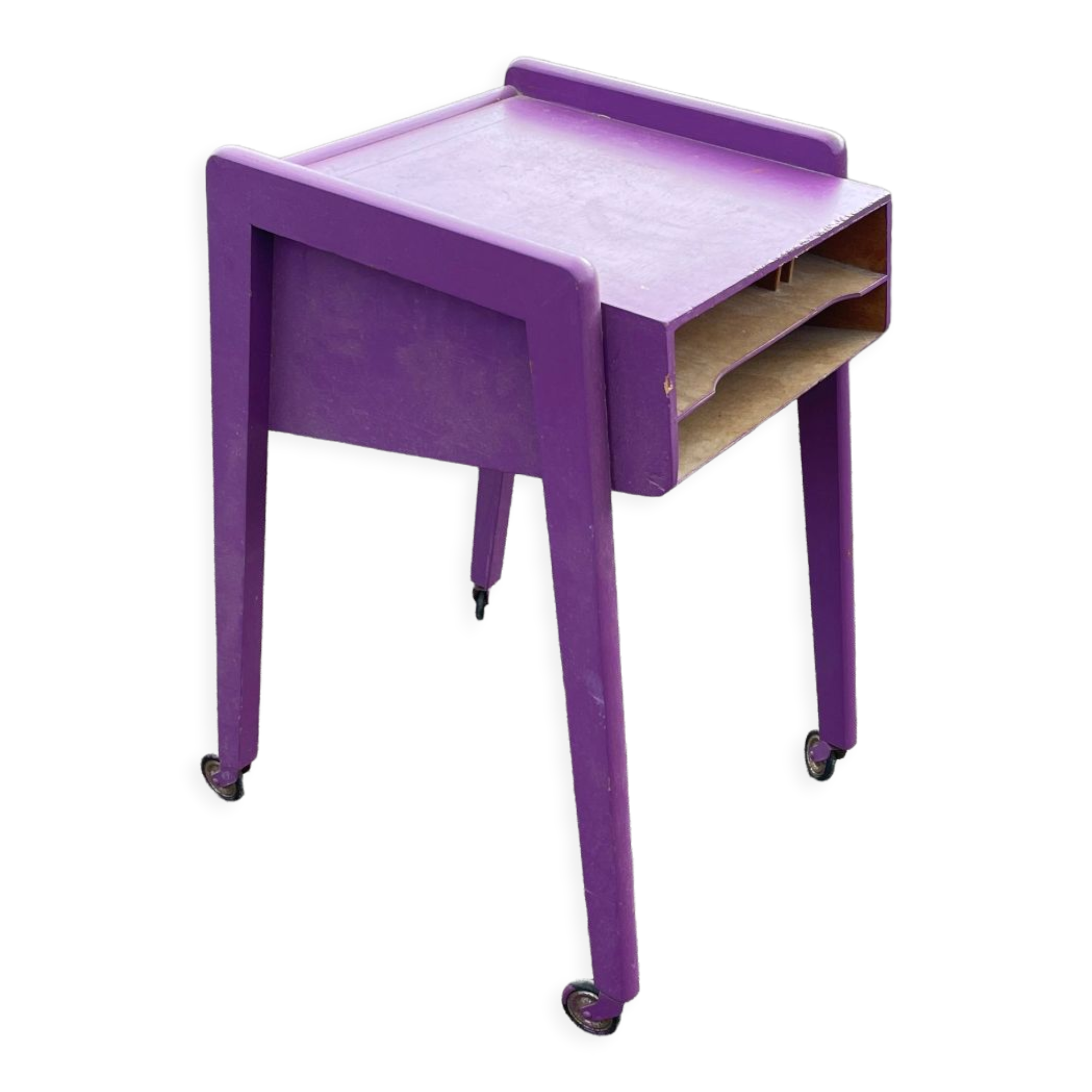 Bedside table vintage 1960 Scandinavian compass legs