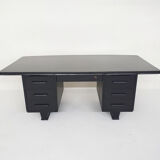 Bureau exécutif en bois noir, années 1960