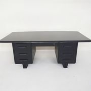 Bureau exécutif en bois noir, années 1960