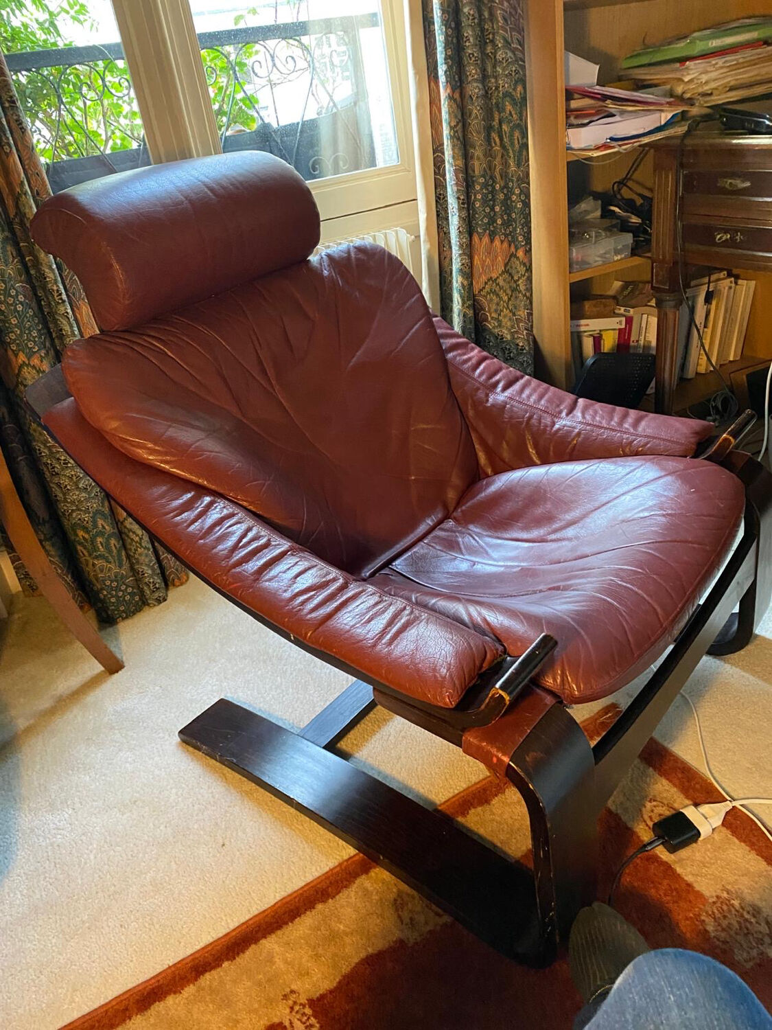 Kroken red leather armchair