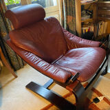 Kroken red leather armchair