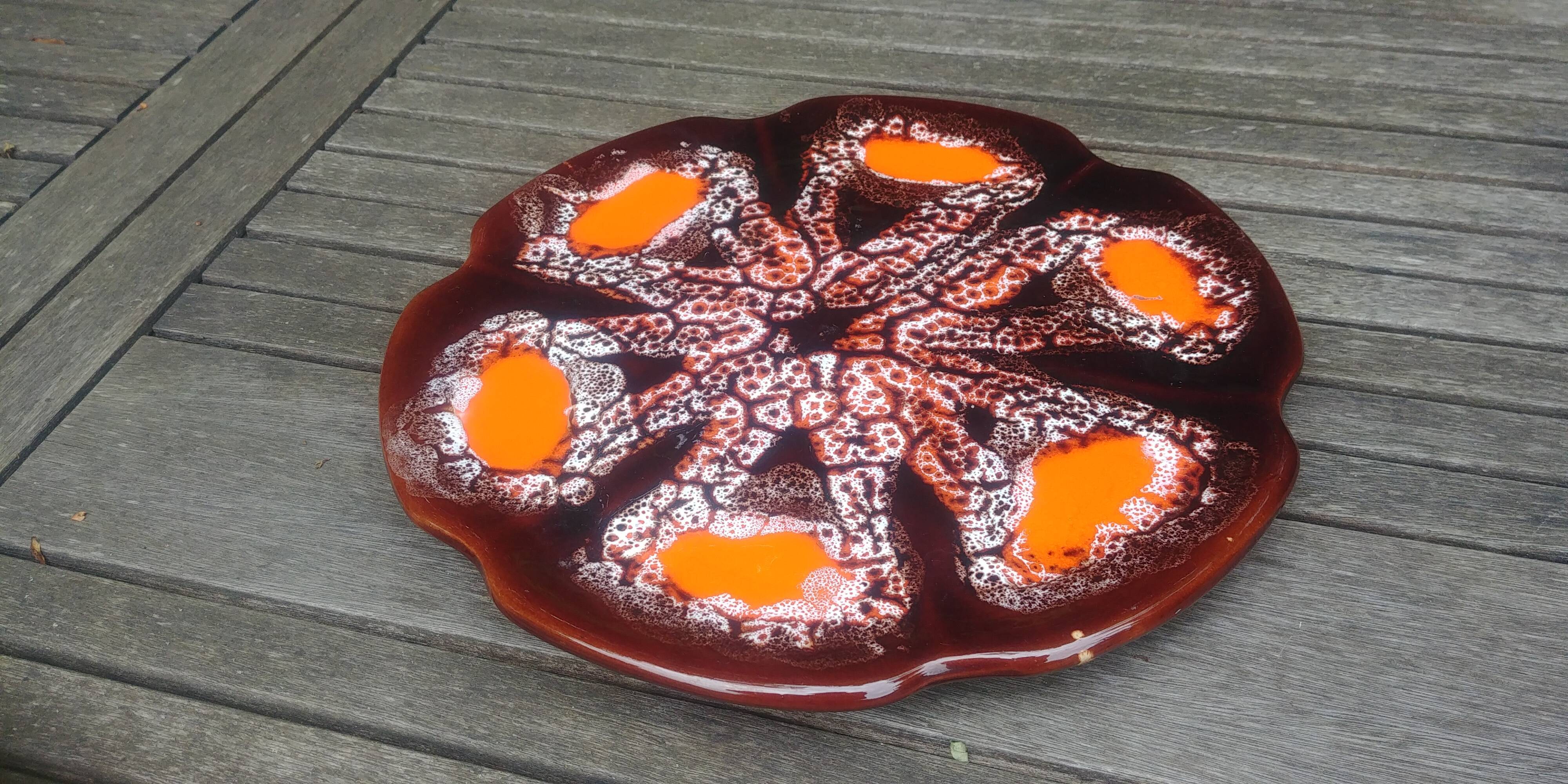 Vallauris tabletop serving dish in Vintage Vintage glazed ceramic 70s