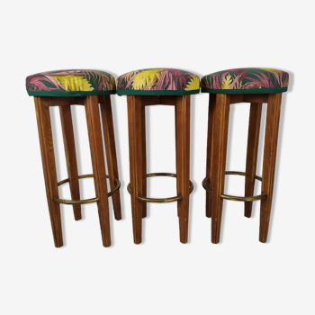 3 tabourets de bar art déco