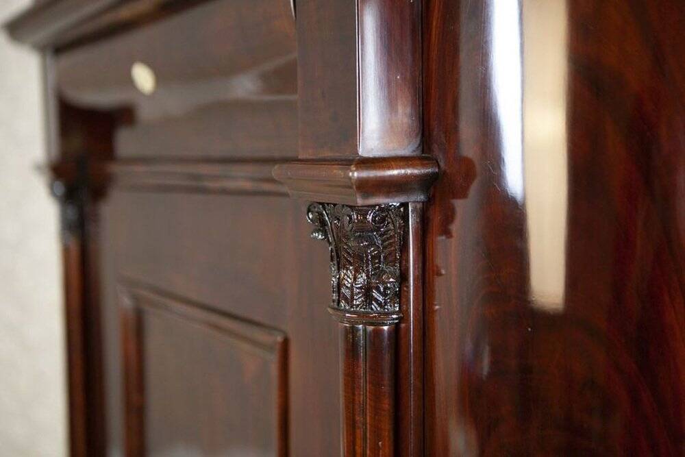 Biedermeier Mahogany Corner Cabinet, 1870