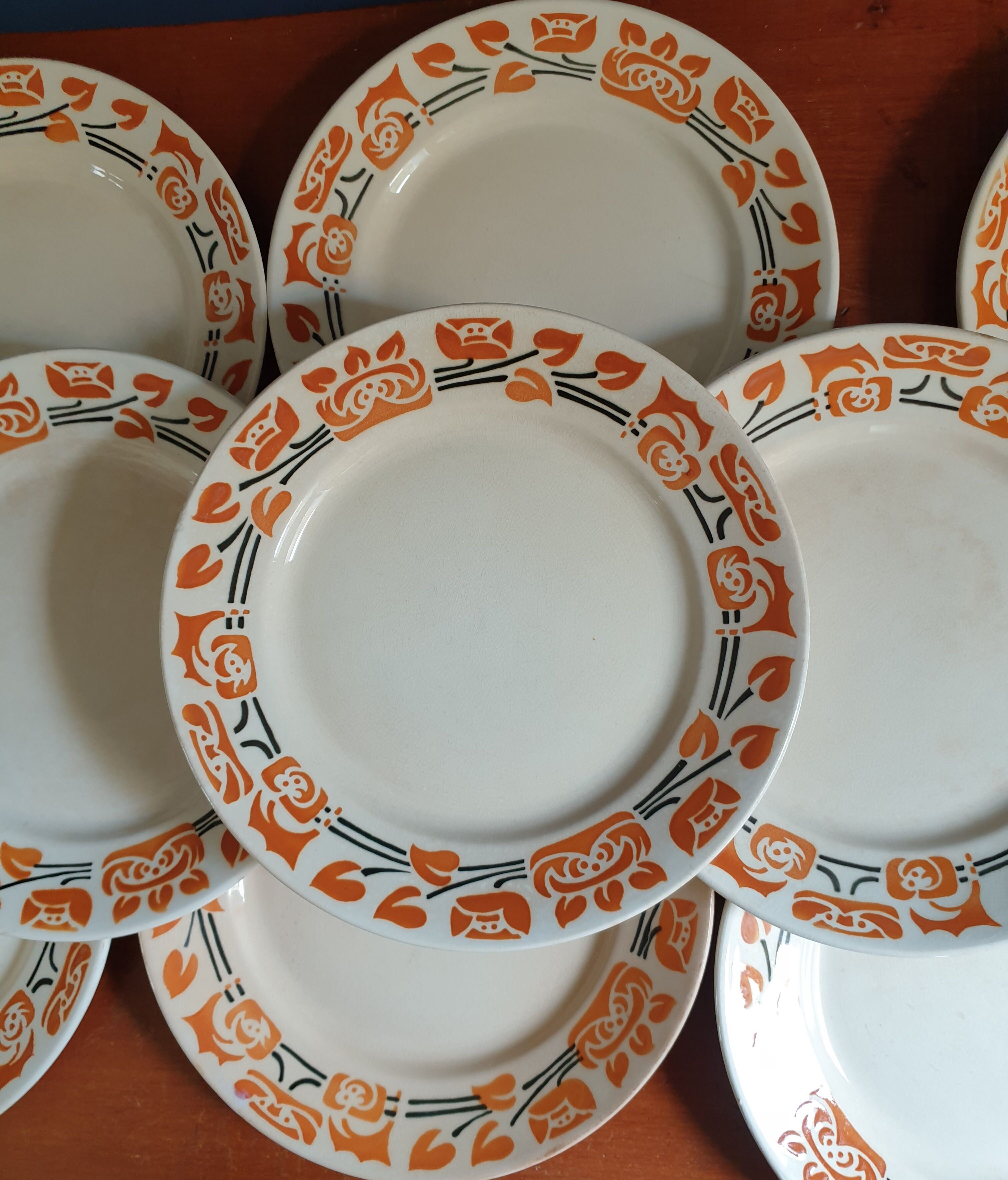 Suite of 9 flat plates Cairo Badonvillers